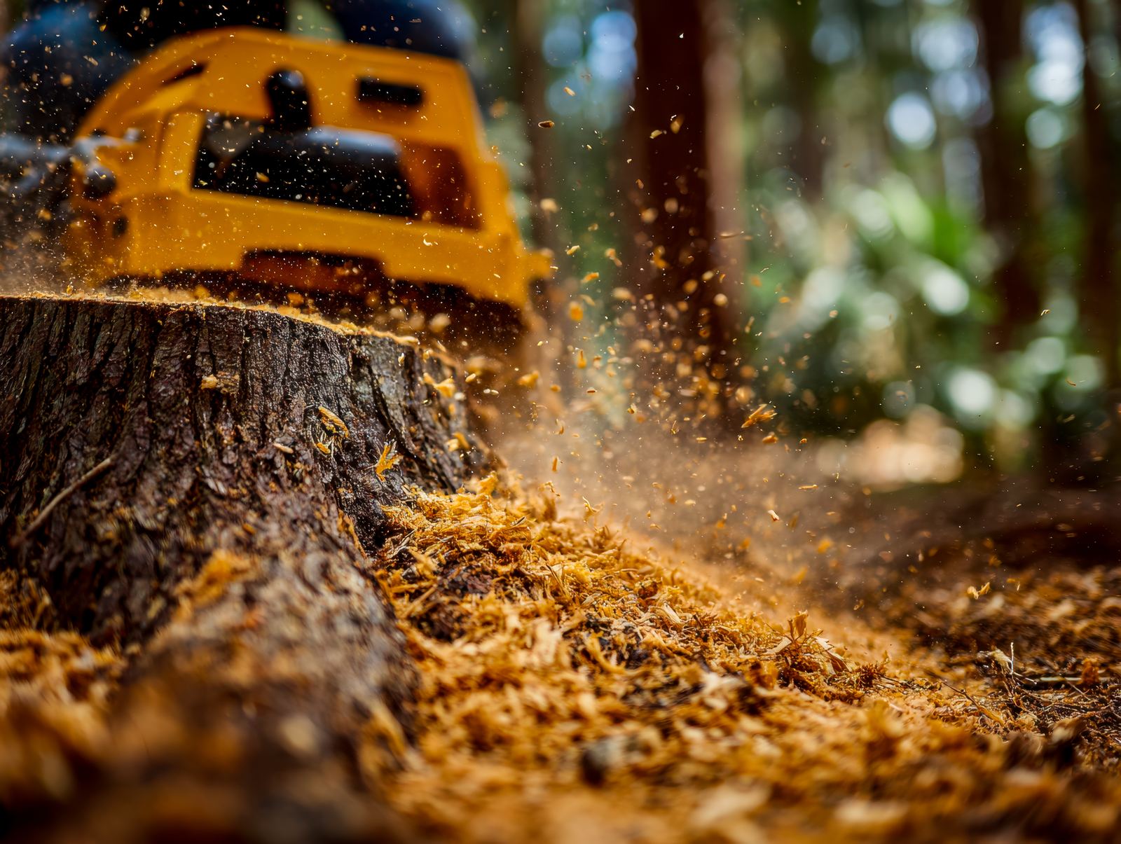 Stump Grinding in progress